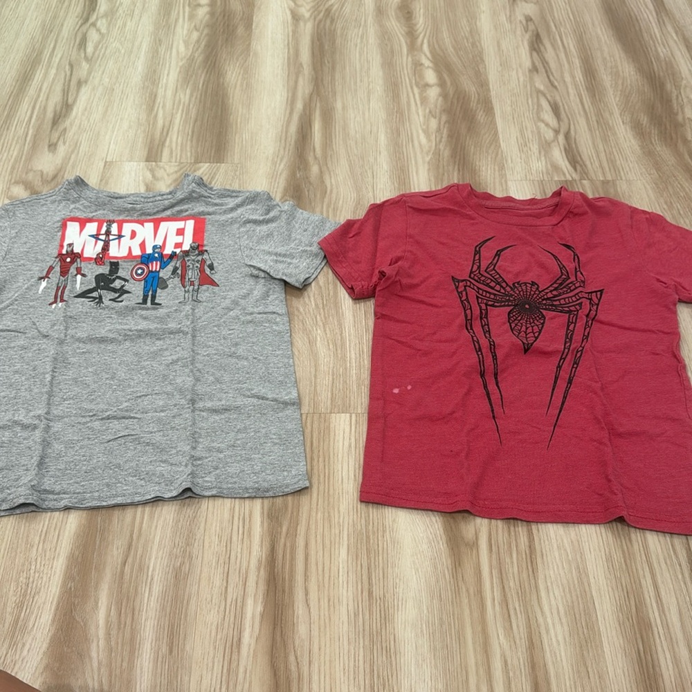 Marvel boys size small tshirts. Red shirt does have small bleach marks*